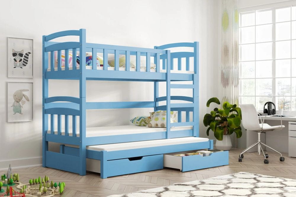 Veneti Detská posteľ s úložným priestorom ARANKA - 75x180, modrá